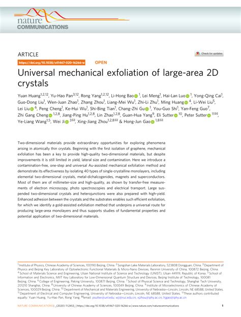 Universal mechanical exfoliation of large.